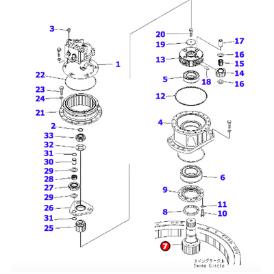 Axe de boîte de vitesse d'oscillation de l'axe 320C 148-4636 de Swing Motor Pinion d'excavatrice de Cat320c