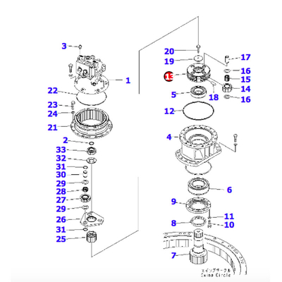 L'excavatrice Parts Swing Shaft lient le Pin d'axe de PC200-8 206-26-69111