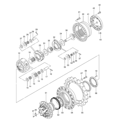 Axe de boîte de vitesse d'oscillation d'axe de Swing Motor Pinion d'excavatrice 320C 148-4636 Cat320c